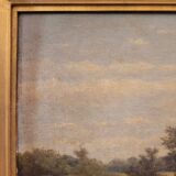Oil on the tabla “Paisaje con ganado”, Firmado “Ruytter”, Escuela Barbizon, s. XIX – France