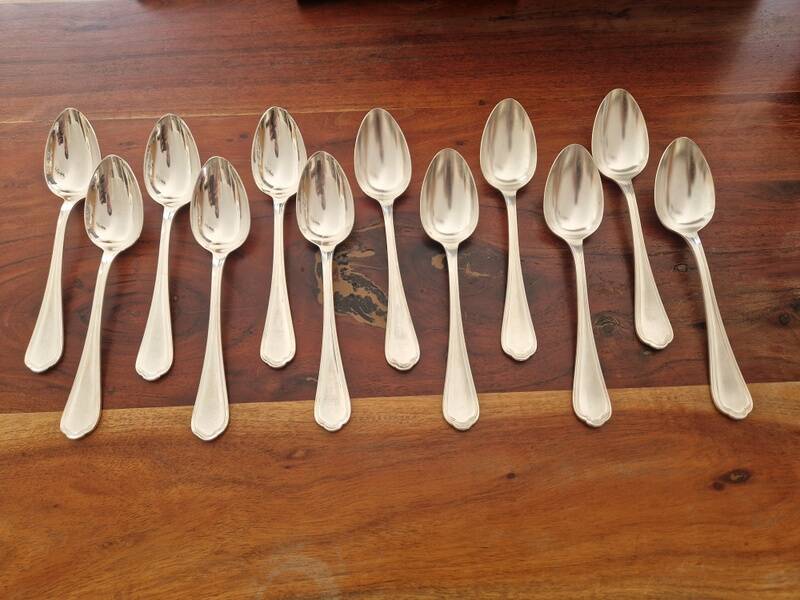Christofle - Set of 12 table spoons model Spatours - Silver-plated metal