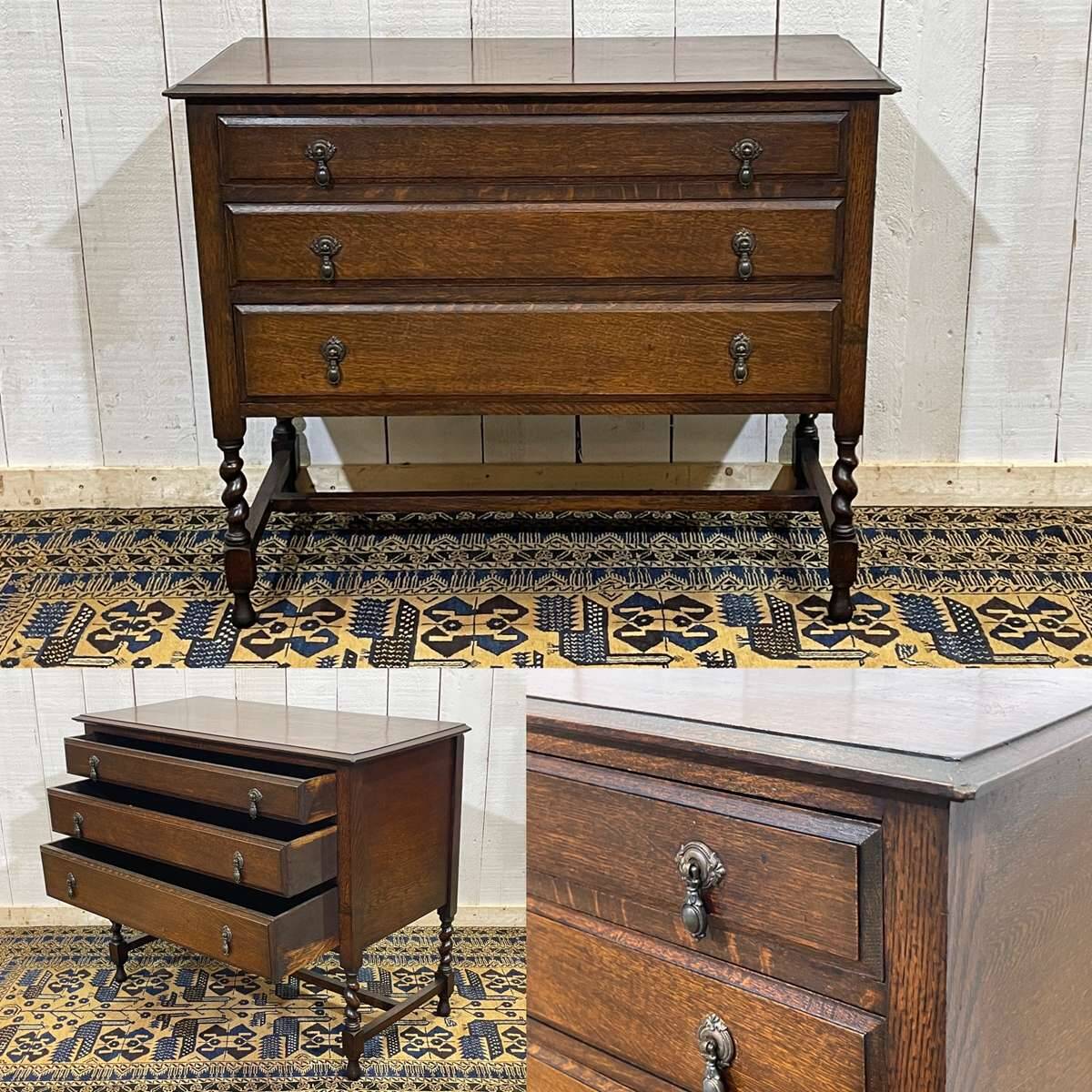 1930s English oak chest of drawers
