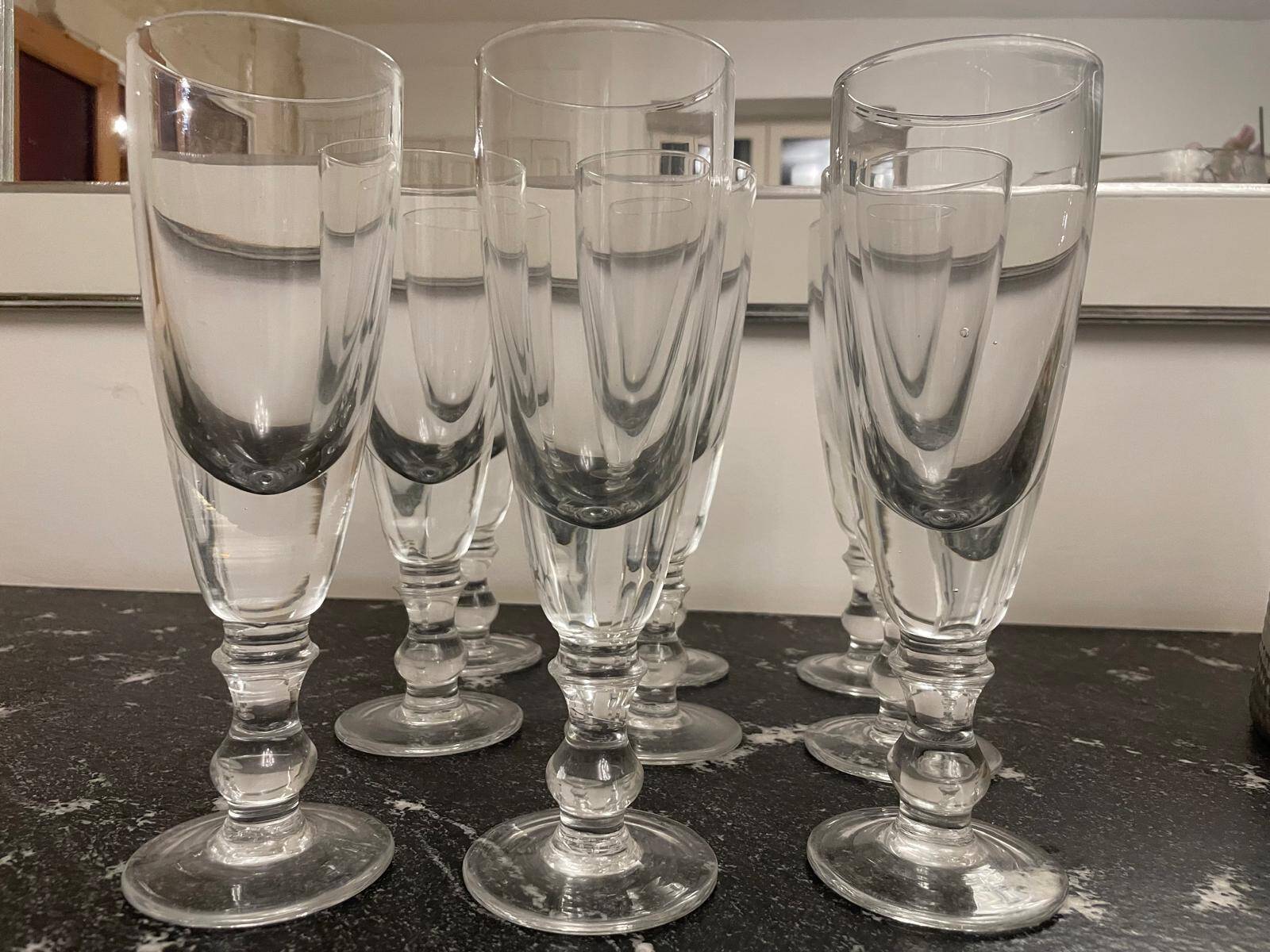 Large Antique Glasses, Set of 9