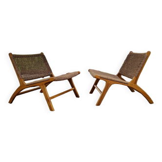 Olivier de schrijver pair of los angeles low chairs signed and numbered