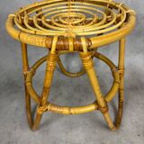 70s rattan stool