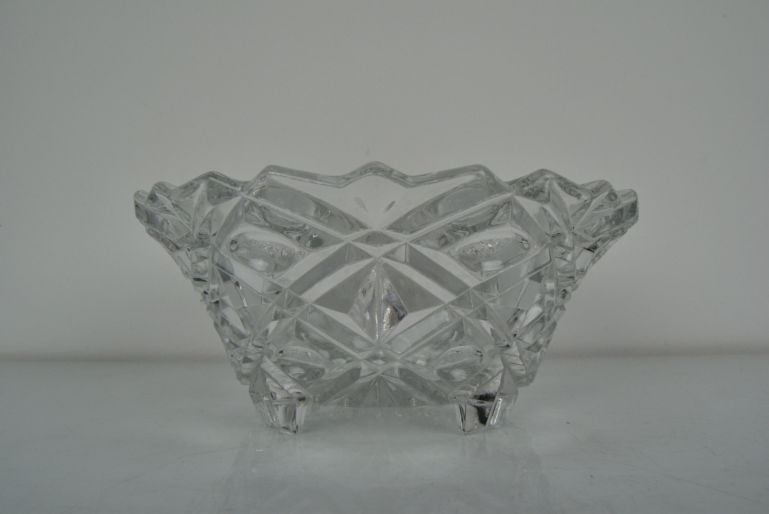Mid-century Crystal Glass Bowl,1960's.