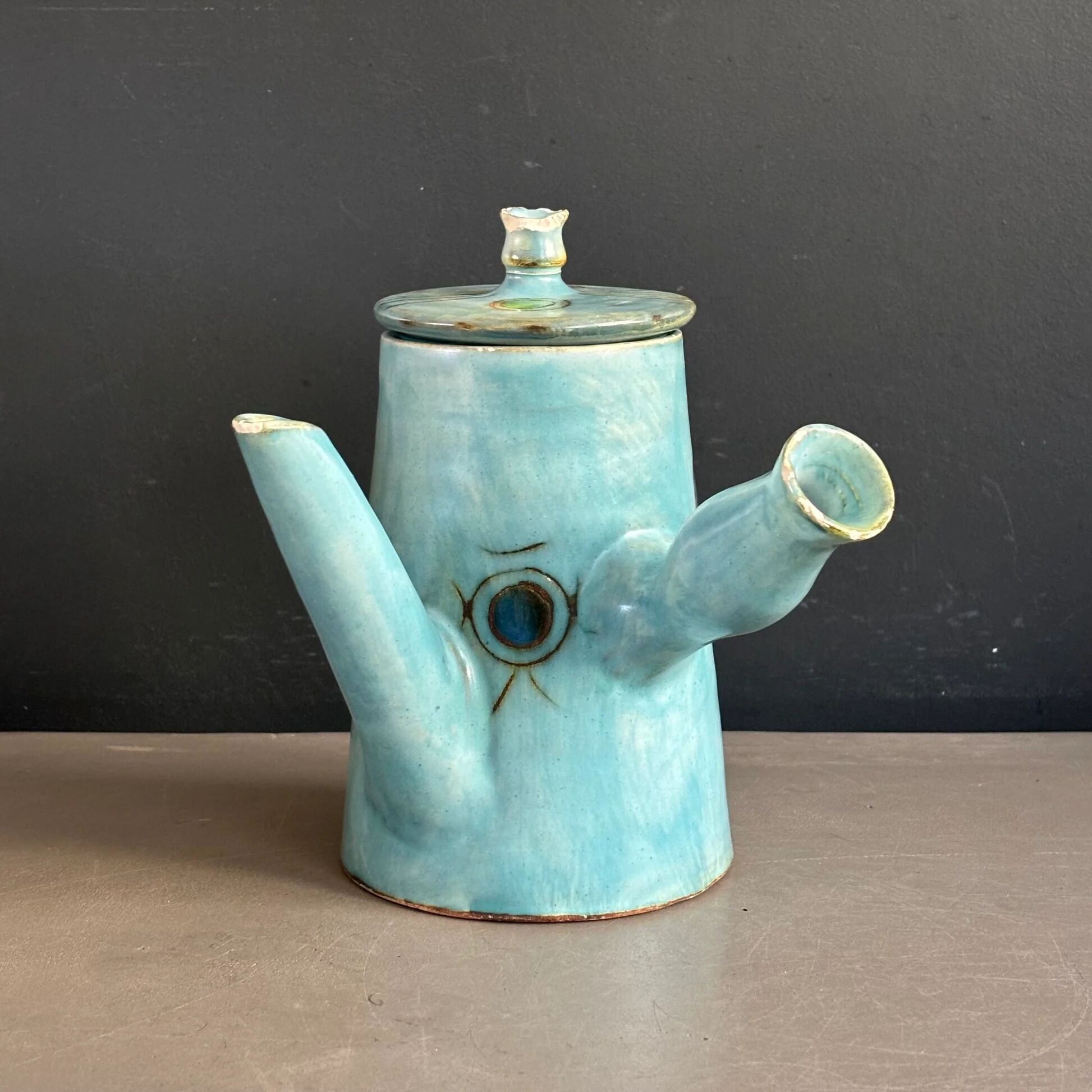 Ceramic teapot by Marie-Christine Treinen - Vallauris - Ref 1396