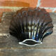 Vintage 1970s Black Ceramic Shell Vase #D690