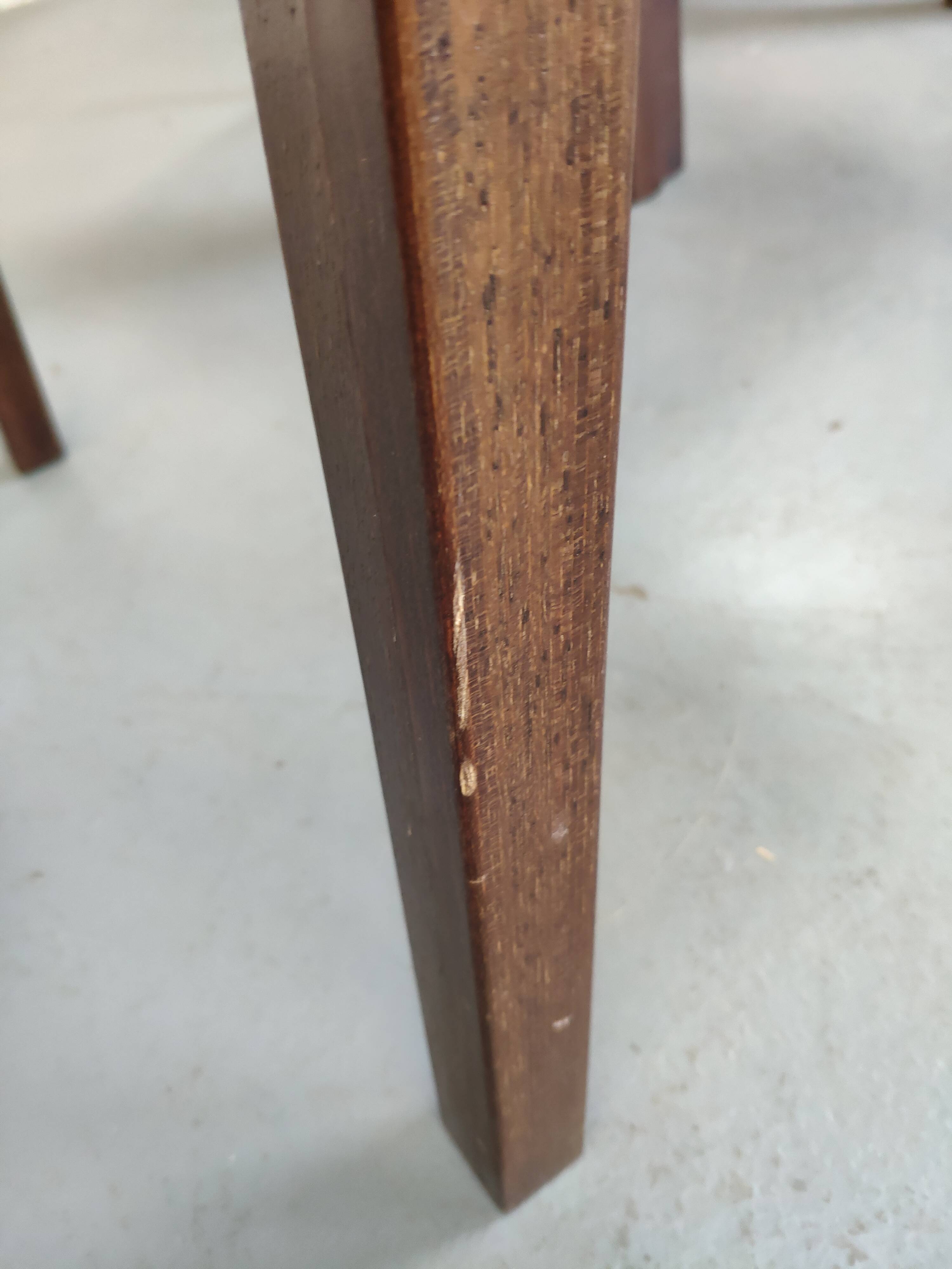 4 wooden and fabric chairs