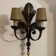 Large lily flower wrought iron wall light from the 1960s.