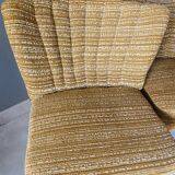 Pair of cocktail armchairs in light brown fabric