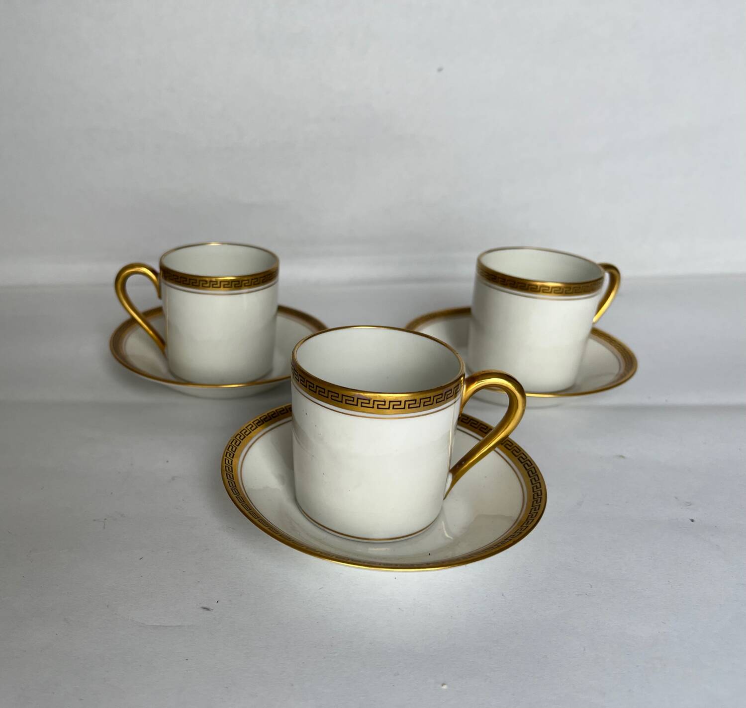 3 fine porcelain coffee cups