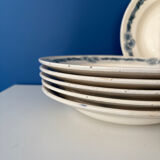 Set of 6 semi-deep plates in ironstone Longchamp model Denise.