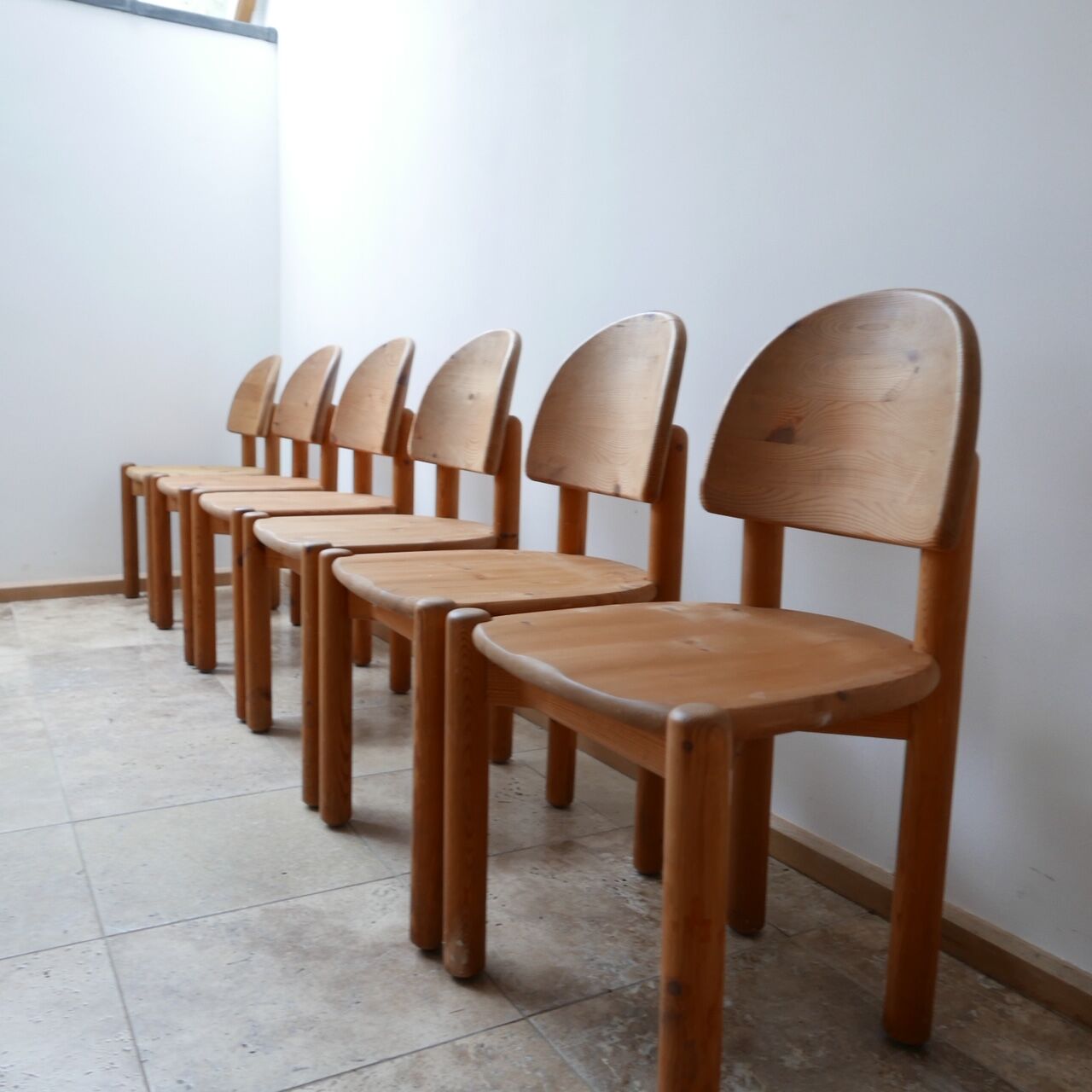 Rainer Daumiller Mid-Century Pine Dining Chairs (6)