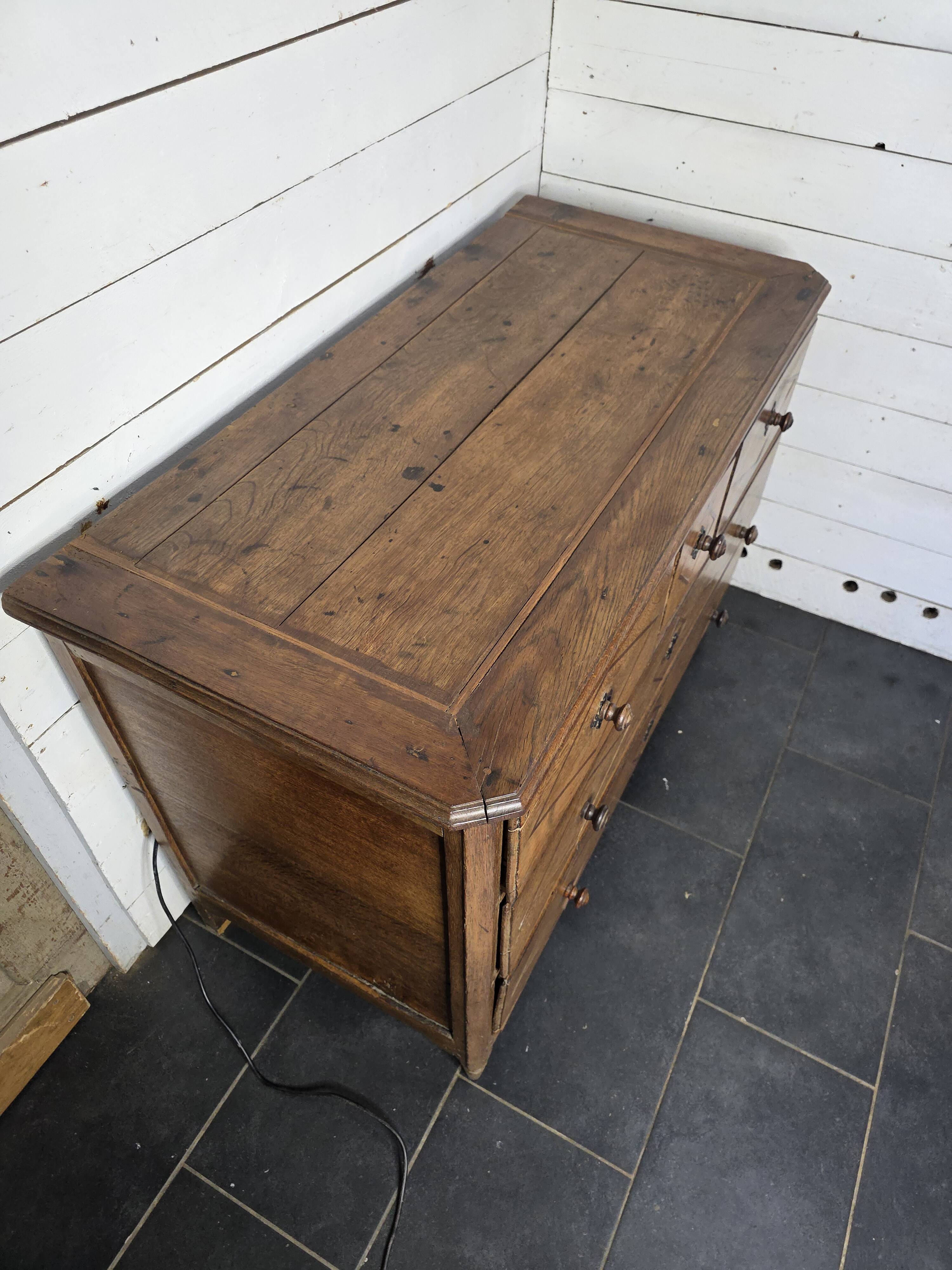 19th century solid oak chest of drawers
