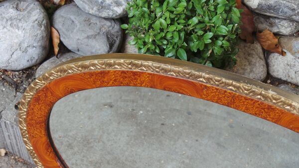 Miroir ovale art déco 40x67cm
