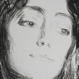 Edvard Munch: Brooch, Eva Mudocci, signed lithograph