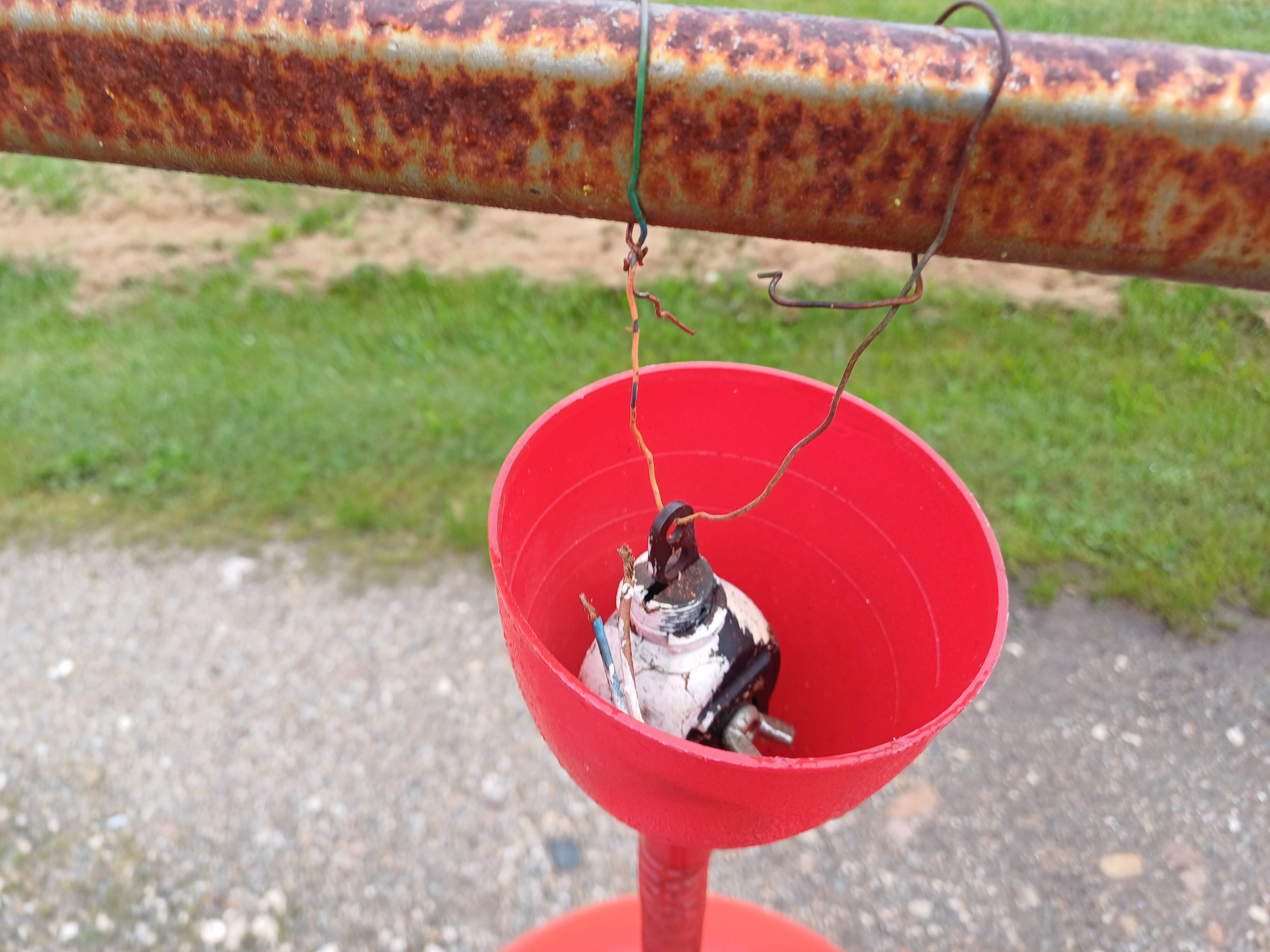 Vintage Red Tole Suspension