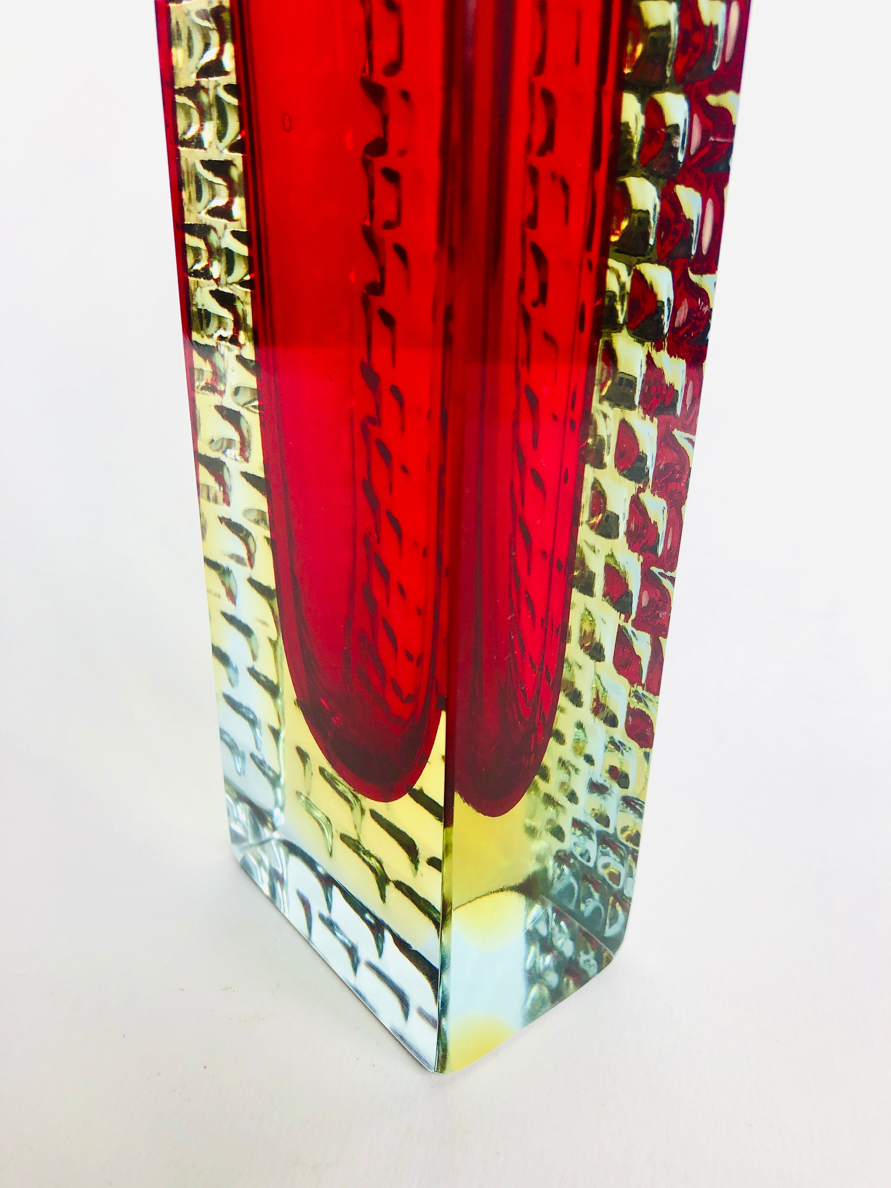 Vase Sommerso Murano design Luigi Mandruzzato, 60s
