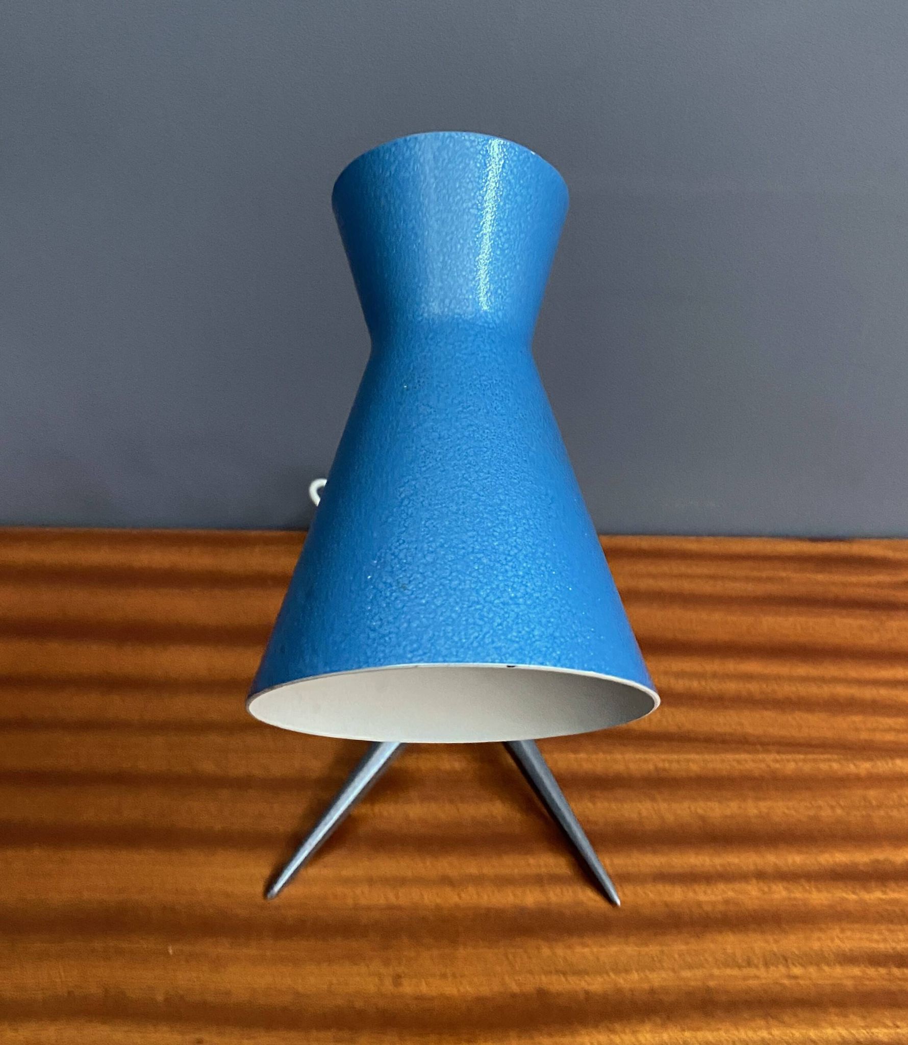Blue metal desk lamp 1960s