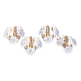 Set of 4 Murano White Flowers Wall Light, 1970s