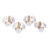 Set of 4 Murano White Flowers Wall Light, 1970s