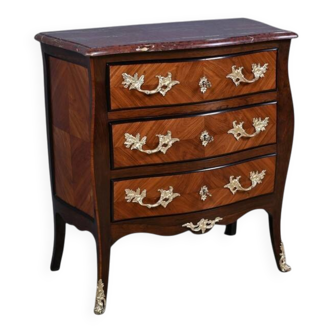 Small marquetry chest of drawers, Louis XV style – mid 19th century