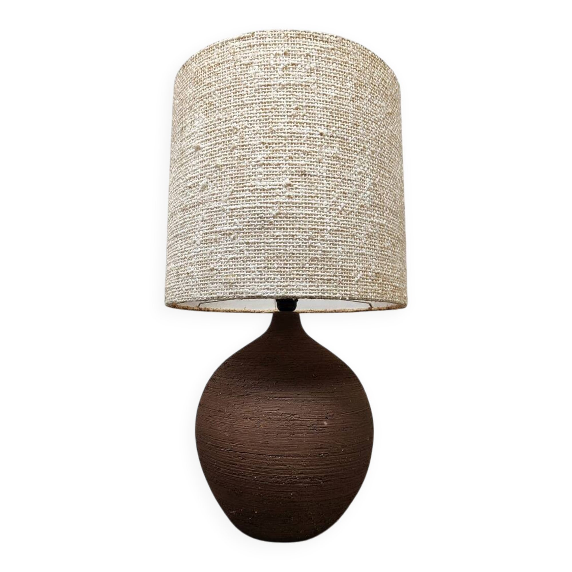 Vintage ceramic table lamp XL 'earth tones'