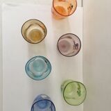 Service of 6 Murano glasses water "goto" "murrisa" in Murano glass unique piece