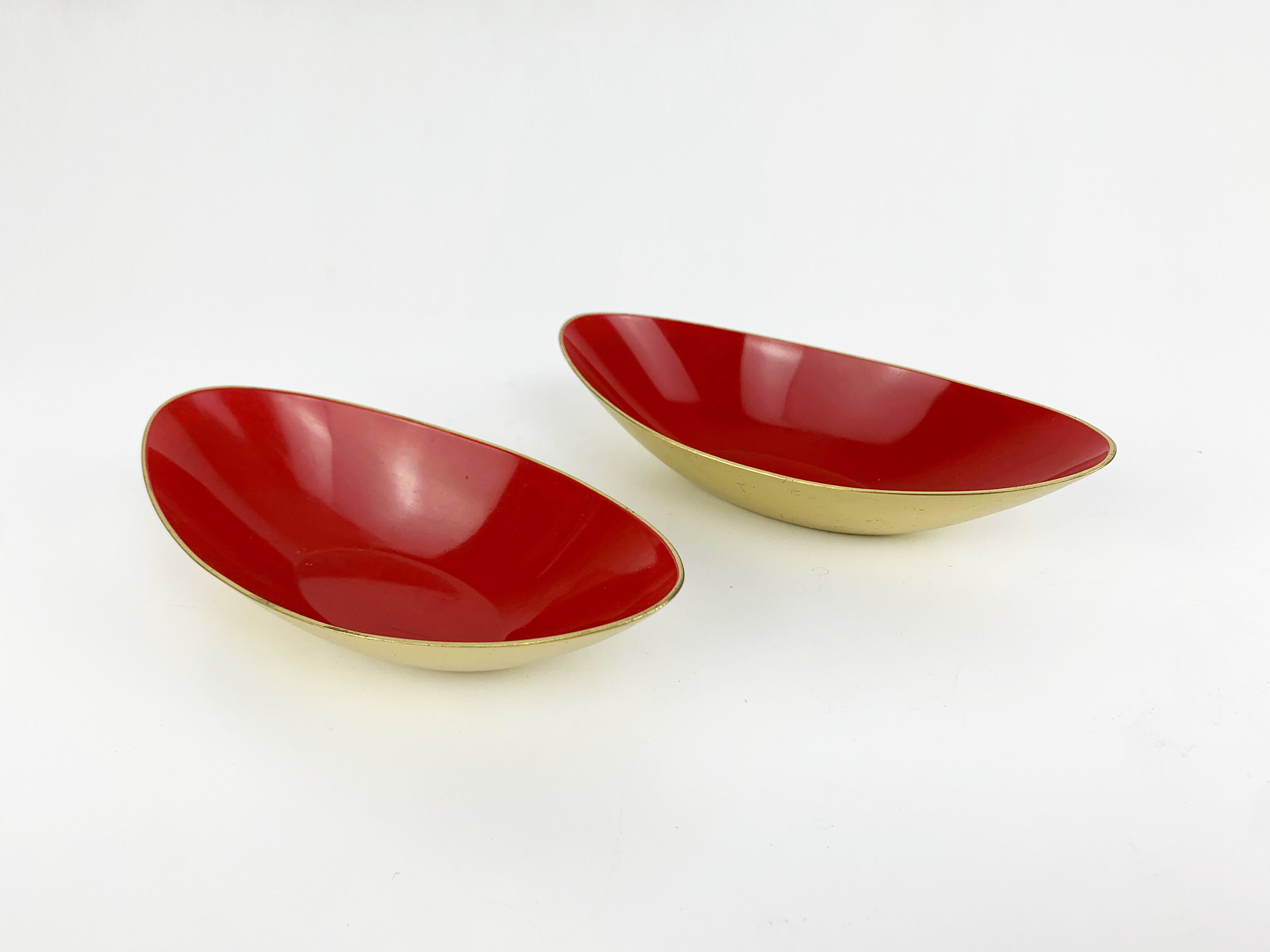 Pair of Scandinavian brass cups or bowls Ystad Metall, design Gunnar Ander, Sweden