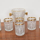 Set de seau à glace par bohemia crystal, années 1960.