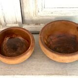 Vintage wooden olive wood bols