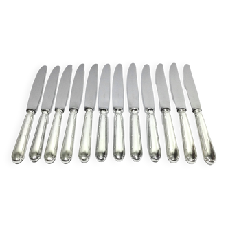 Ercuis – 12 couteaux en métal argenté