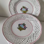 6 assiettes à dessert ajourées Portugal