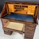 American roll-top desk, solid oak, Czechoslovakia, 1930s