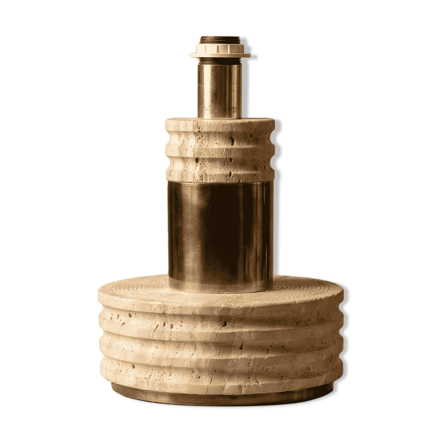 Lamp base in travertine