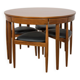 Mid-Century Teak Dining Table and Chairs Set by Hans Olsen for Frem Røjle, Denmark, 1950s, Set of 5