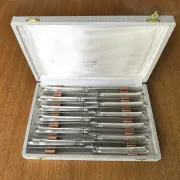 12 silver-plated dessert knives Ravinet D'enfert model Filet Contours
