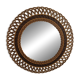 Woven rattan mirror, sunburst, vintage flower