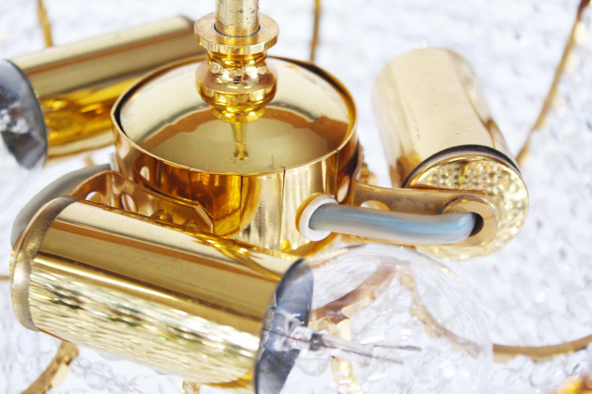 Medium sized crystal glass ‘Tole’ chandelier light by Palwa, Germany 1970’s