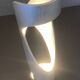 Sculptural flame lamp brushed aluminium Space Age Vintage 1970