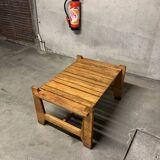 Vintage Pine Coffee Table, Reconstruction Period, Brutalist Design