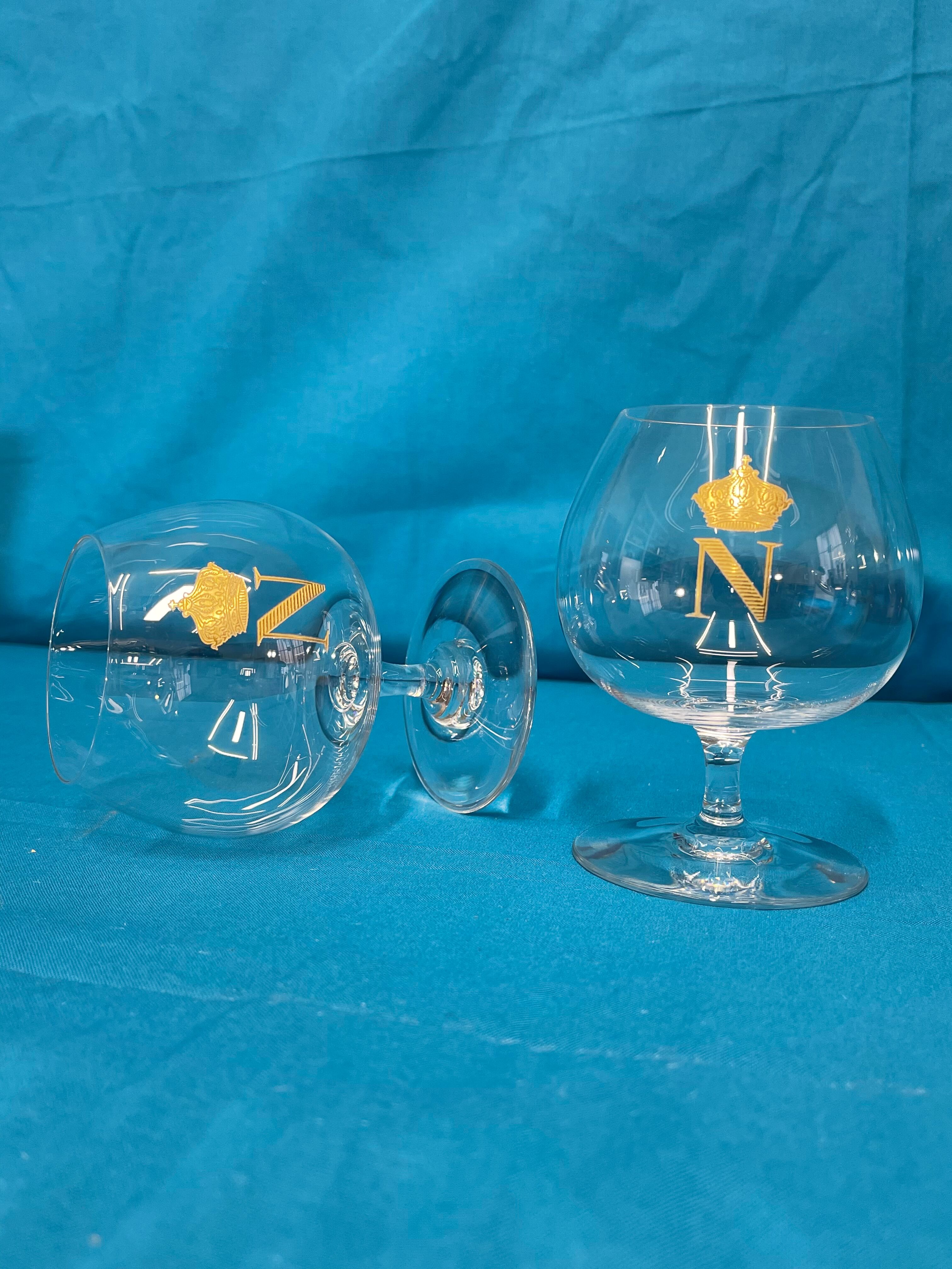 2 Napoleon baccarat glasses, original box