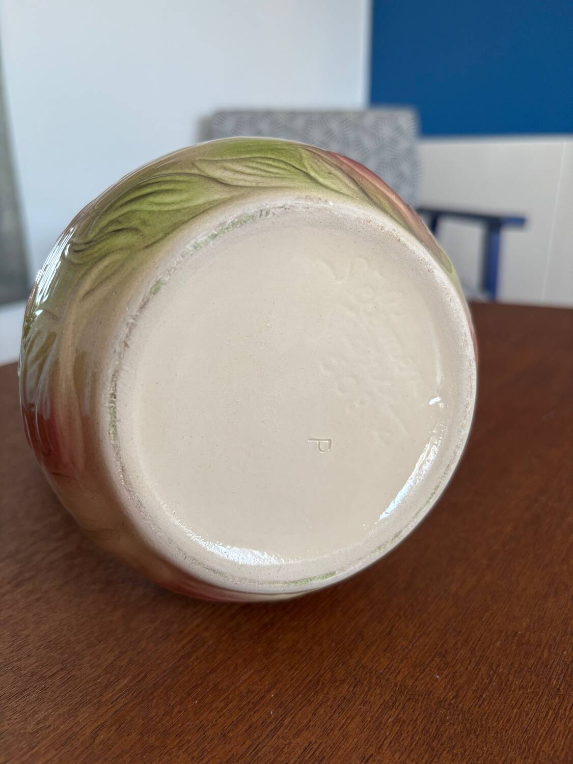 Heron and lily pitcher, St Clément factory, 1920s - vintage water carafe