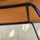 Small table, vintage Scandinavian TV unit in metal and wood, renovated.