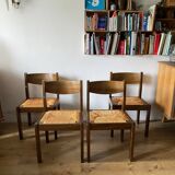 4 Regain elm straw chairs