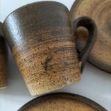 Set of 5 Longchamp France cups and 5 saucers in Japandi style