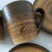Set of 5 Longchamp France cups and 5 saucers in Japandi style