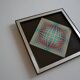 Victor vasarely impression offset annees 70 + cadre alu d'epoque