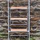 Formica chair stepladder retractable, vintage, 70s