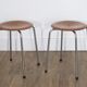 Paire de tabourets danois en teck et metal 1960