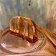 Art Deco pink glass dome cheese plate