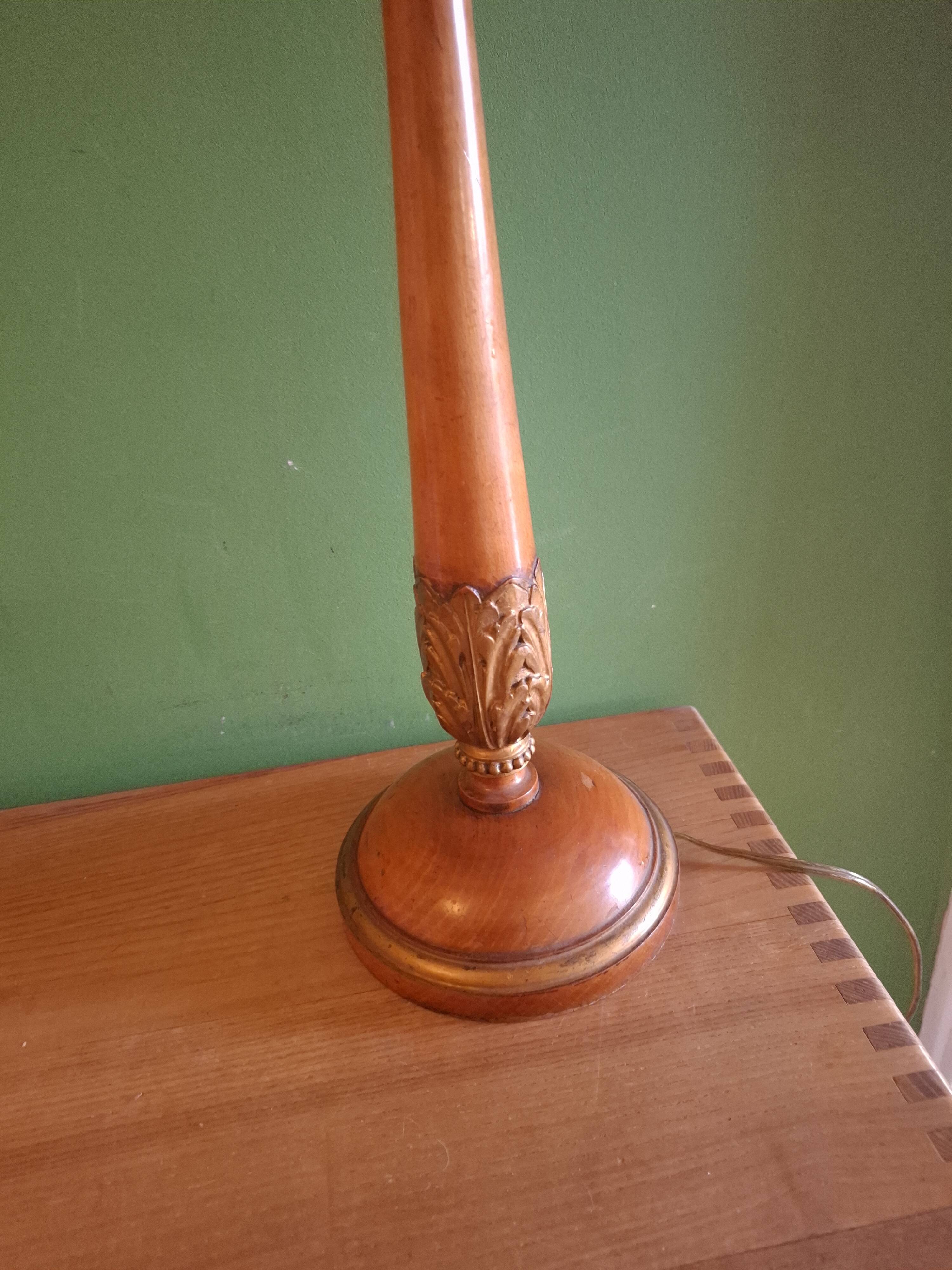 Golden wood lamp